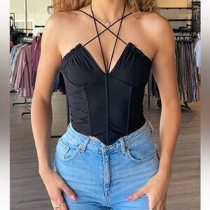 Black Strappy Women's Top